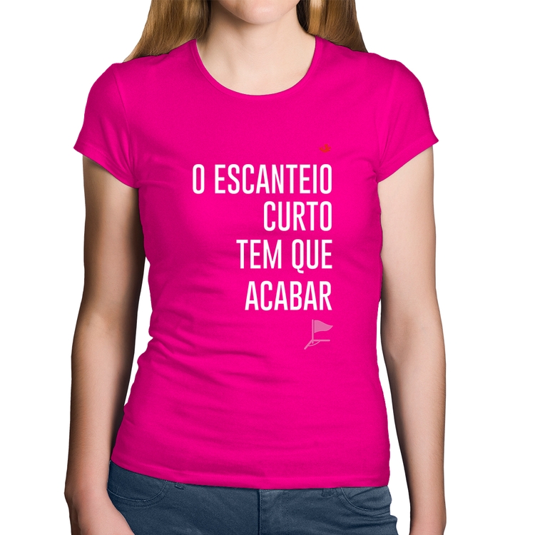 Baby Look Algodão O escanteio curto tem que acabar - Rosa