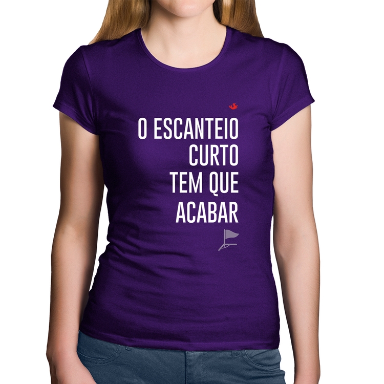 Baby Look Algodão O escanteio curto tem que acabar - Roxa