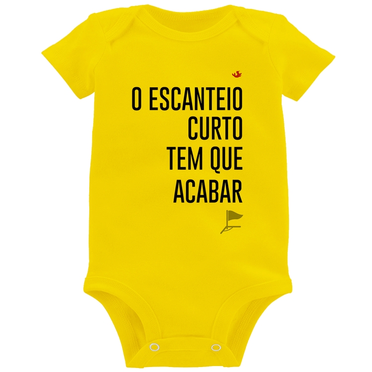 Body Bebê O escanteio curto tem que acabar - Amarelo