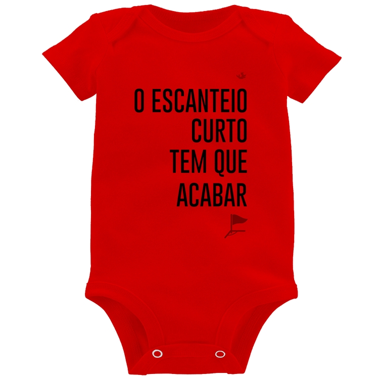 Body Bebê O escanteio curto tem que acabar - Vermelho