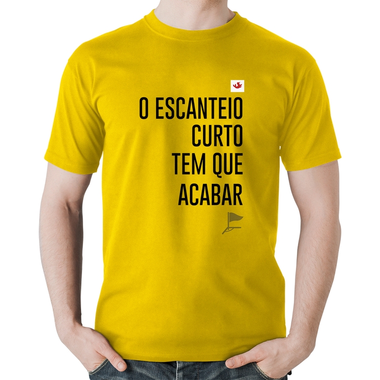 Camiseta Algodão O escanteio curto tem que acabar - Amarela