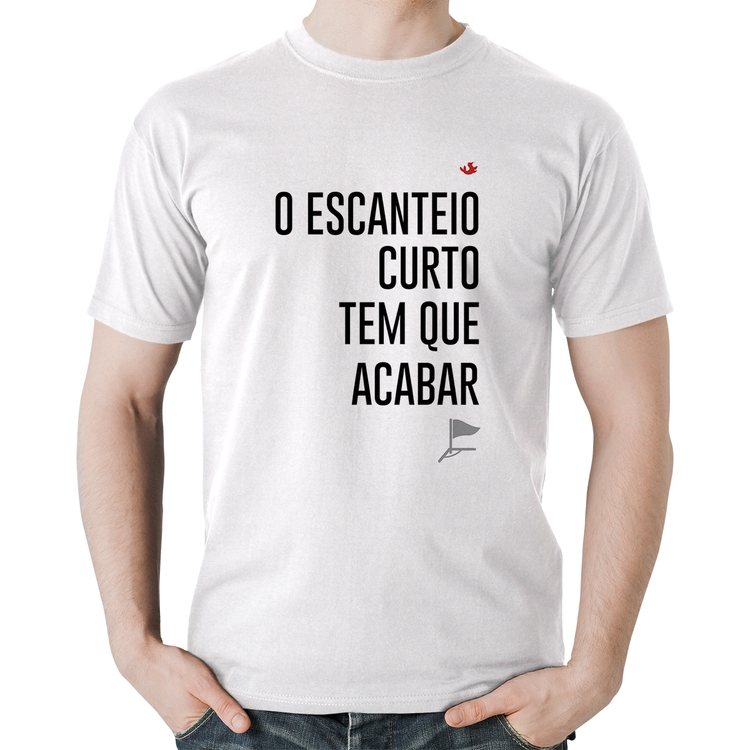 Camiseta Algodão O escanteio curto tem que acabar - Branca