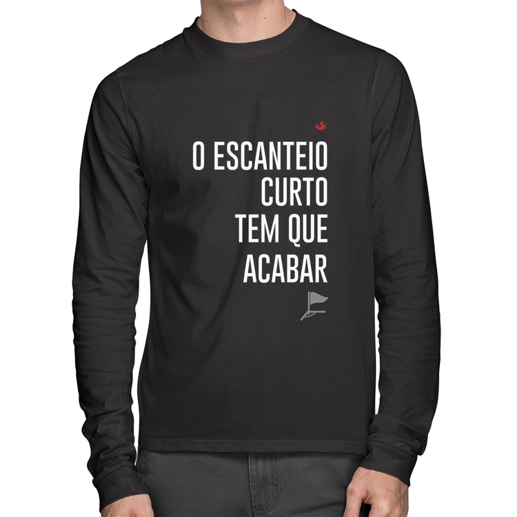 Camiseta Algodão O escanteio curto tem que acabar Manga Longa