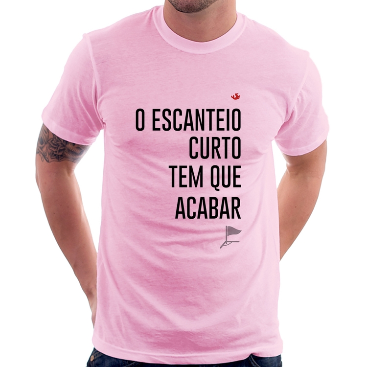 Camiseta O escanteio curto tem que acabar - Rosa Bebê