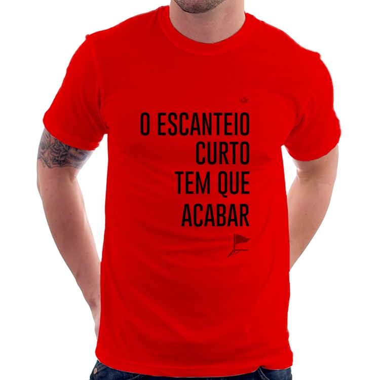 Camiseta O escanteio curto tem que acabar - Vermelha