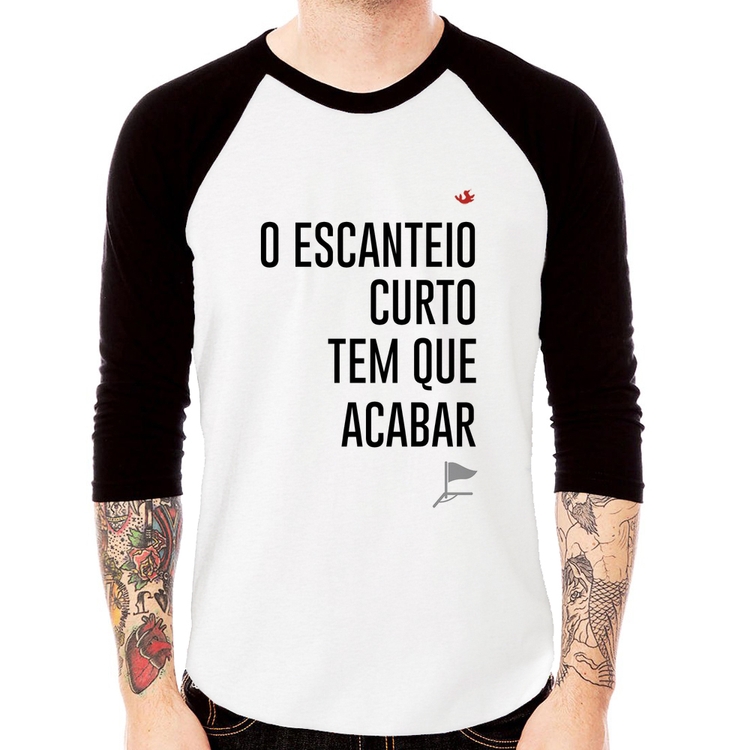 Camiseta Raglan O escanteio curto tem que acabar Manga 3/4