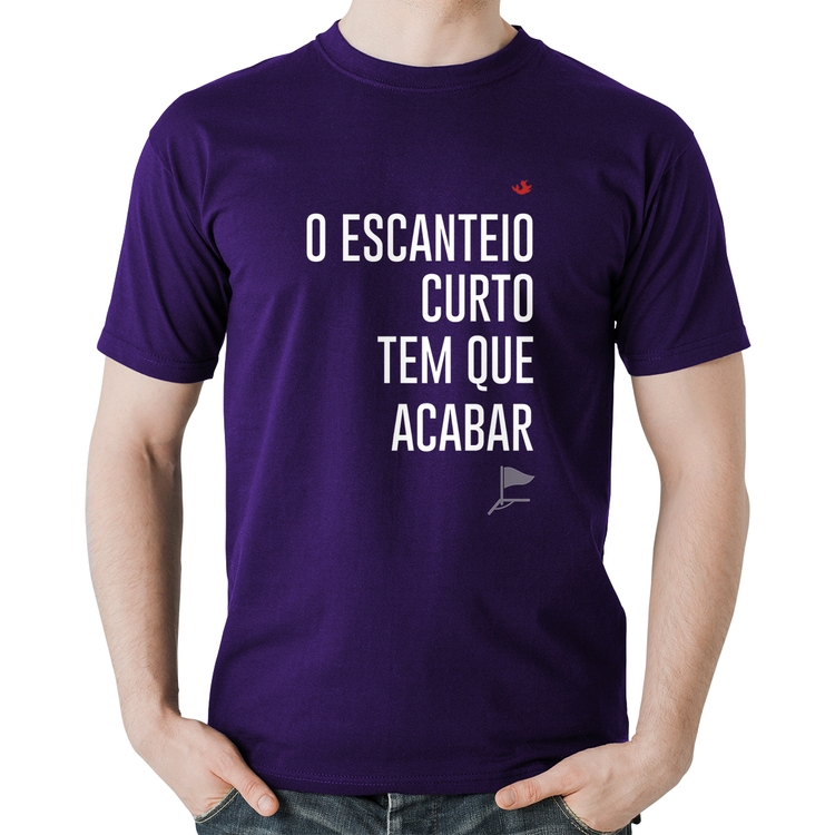 Camiseta Algodão O escanteio curto tem que acabar - Roxa