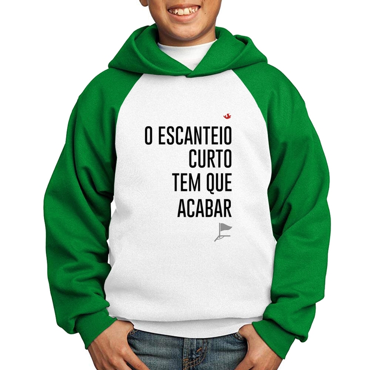 Moletom Infantil O escanteio curto tem que acabar - Branco/Verde