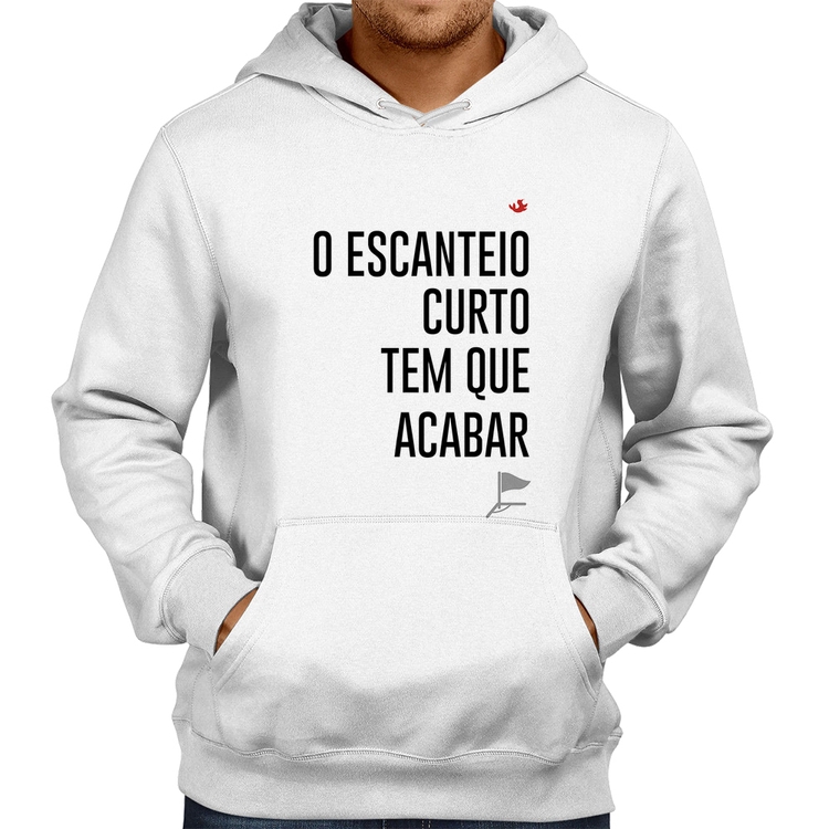 Moletom O escanteio curto tem que acabar - Branco