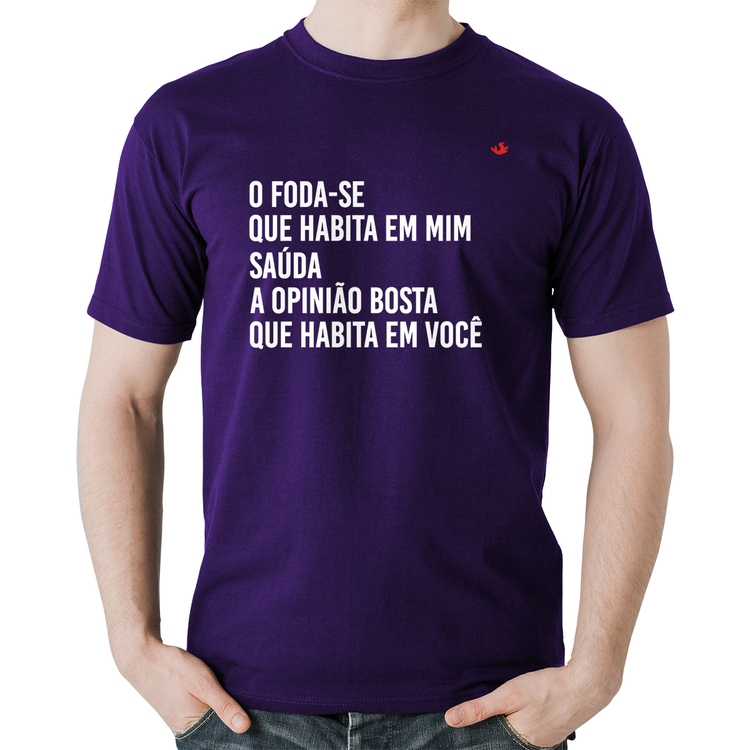 Camiseta Algodão O foda-se que habita em mim - Roxa