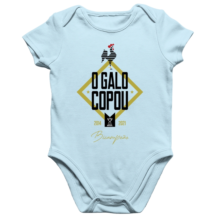 Body Bebê Algodão O Galo Copou! - Azul Bebê