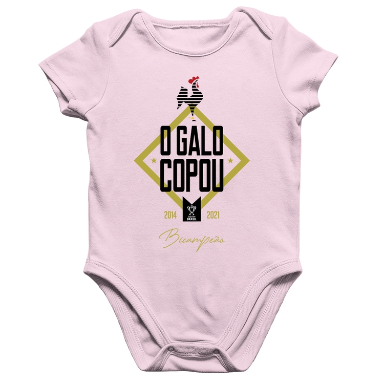 Body Bebê Algodão O Galo Copou! - Rosa Bebê