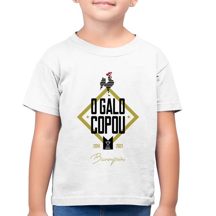 Camiseta Algodão Infantil O Galo Copou! - Branca