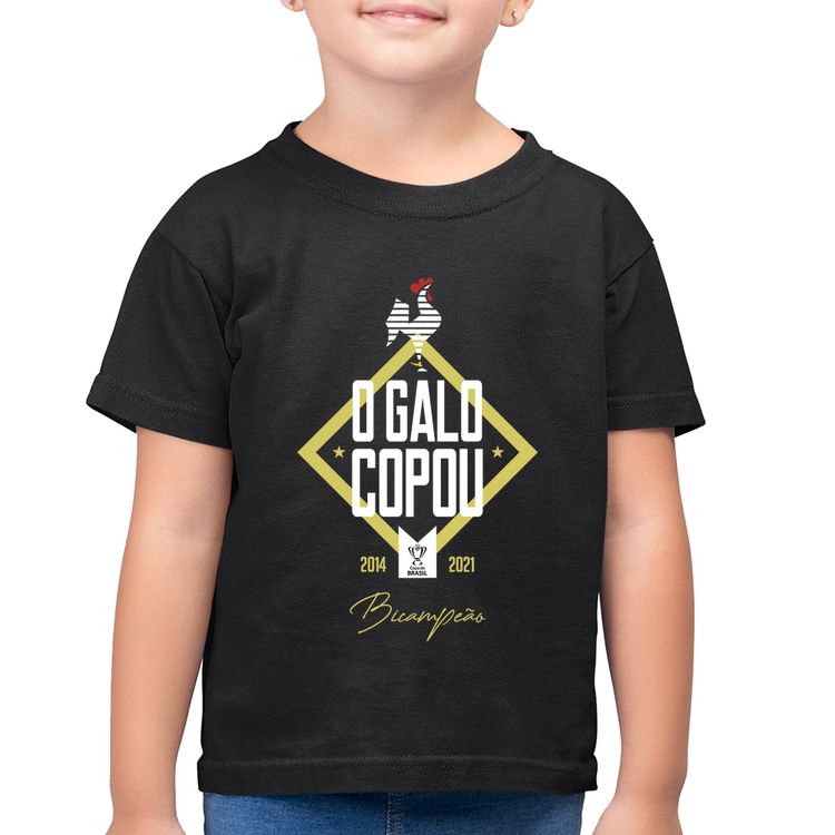Camiseta Algodão Infantil O Galo Copou!