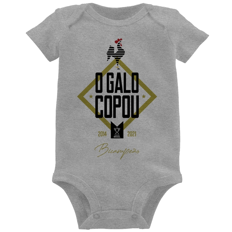 Body Bebê O Galo Copou! - Cinza