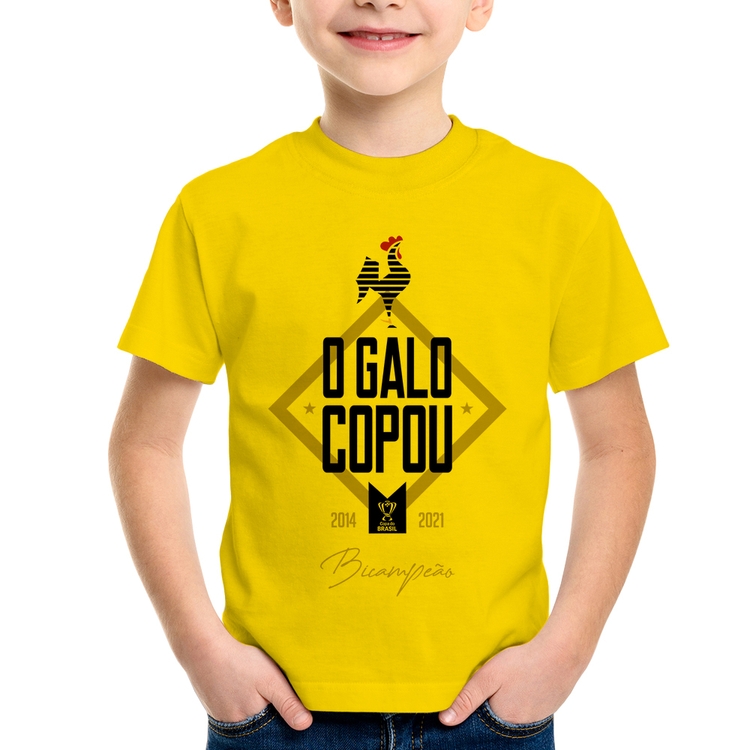 Camiseta Infantil O Galo Copou! - Amarela