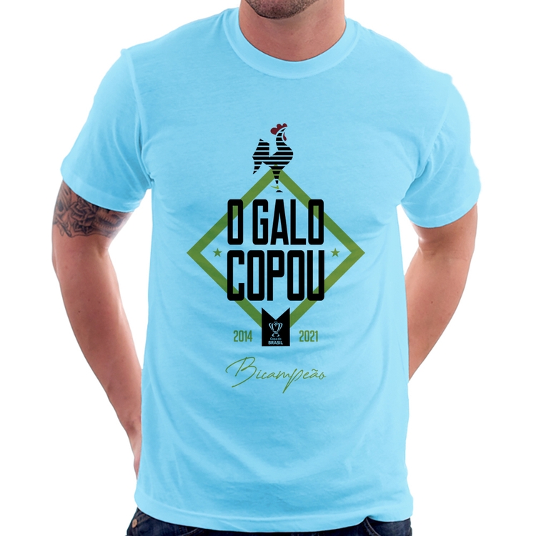 Camiseta O Galo Copou! - Azul Bebê