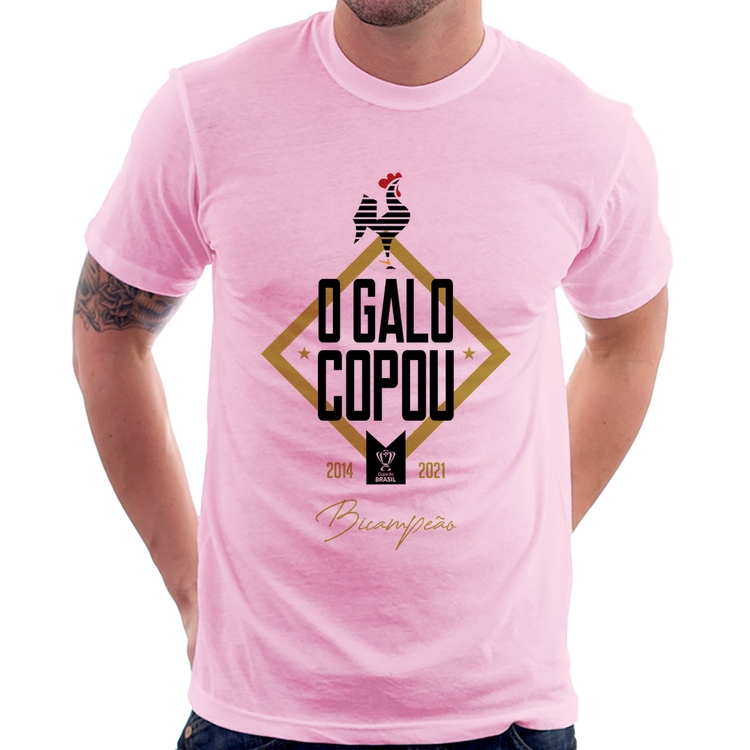 Camiseta O Galo Copou! - Rosa Bebê