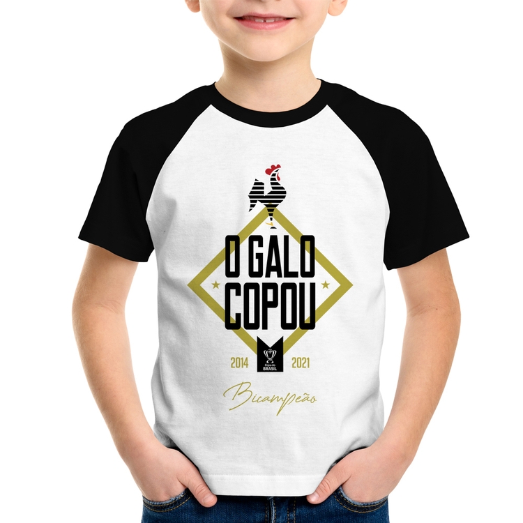 Camiseta Raglan Infantil O Galo Copou!