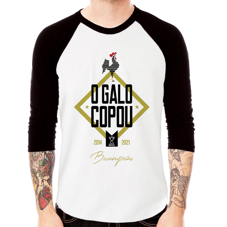Camiseta Raglan O Galo Copou! Manga 3/4
