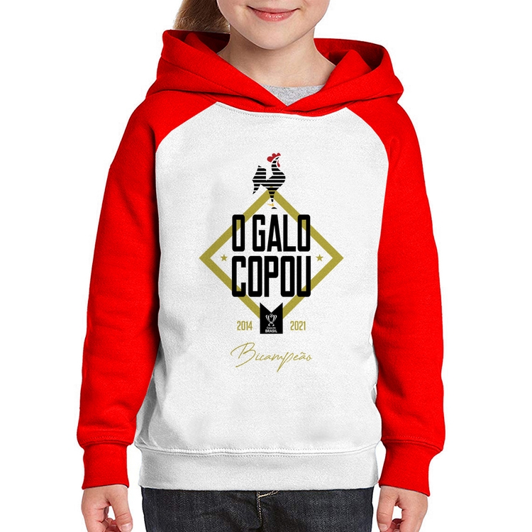 Moletom Infantil O Galo Copou! - Branco/Vermelho
