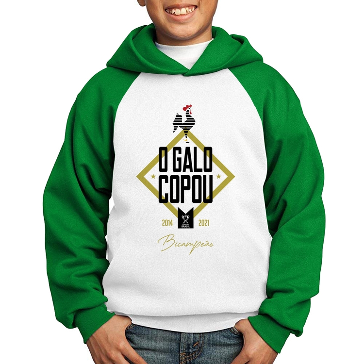 Moletom Infantil O Galo Copou! - Branco/Verde