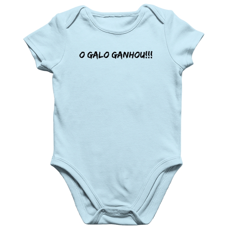Body Bebê Algodão O GALO GANHOU!!! - Azul Bebê