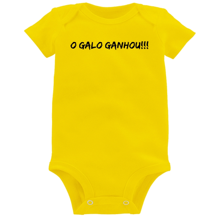 Body Bebê O GALO GANHOU!!! - Amarelo