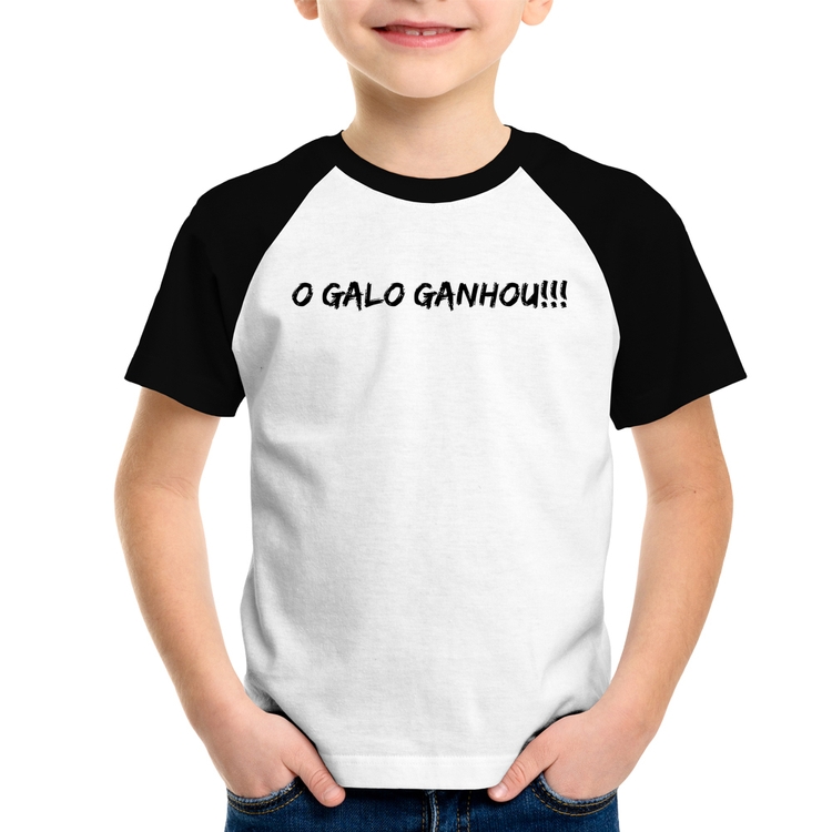 Camiseta Raglan Infantil O GALO GANHOU!!!