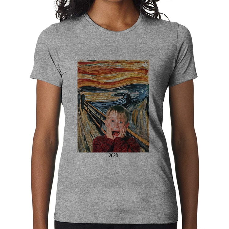 Baby Look O grito 2020 - Cinza