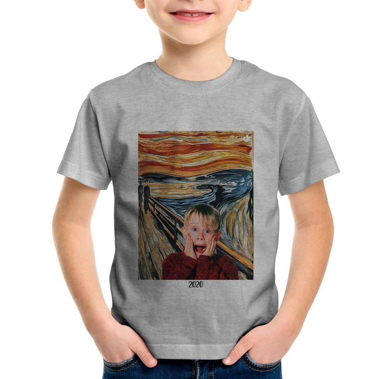 Camiseta Infantil O grito 2020 - Cinza