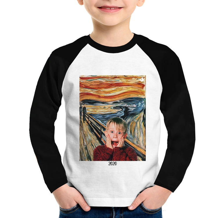 Camiseta Raglan Infantil O grito 2020 Manga Longa