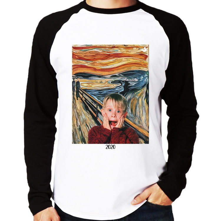 Camiseta Raglan O grito 2020 Manga Longa