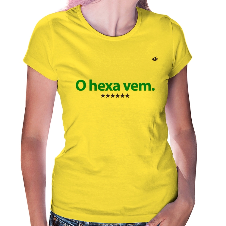 Baby Look O hexa vem - Amarela