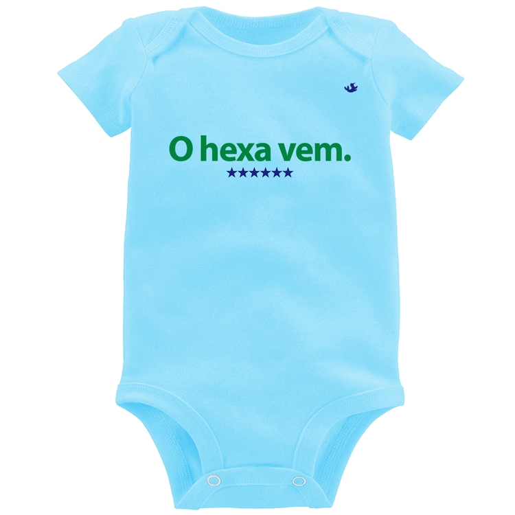 Body Bebê O hexa vem - Azul Bebê