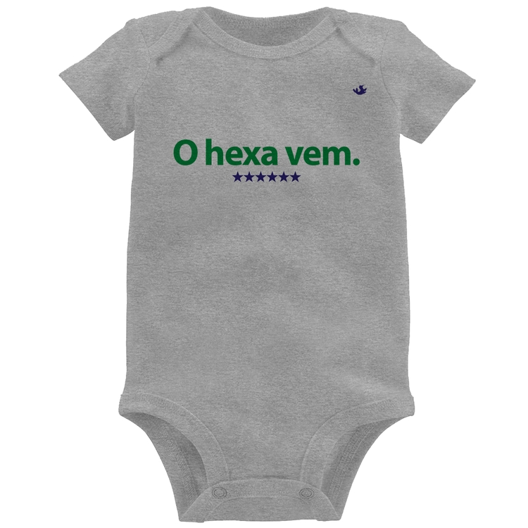Body Bebê O hexa vem - Cinza