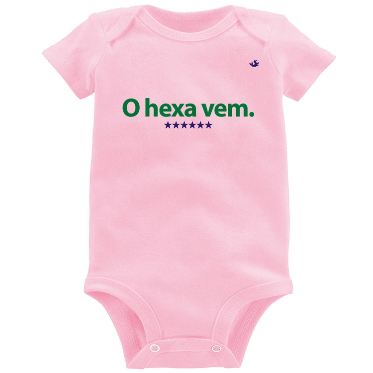 Body Bebê O hexa vem - Rosa Bebê