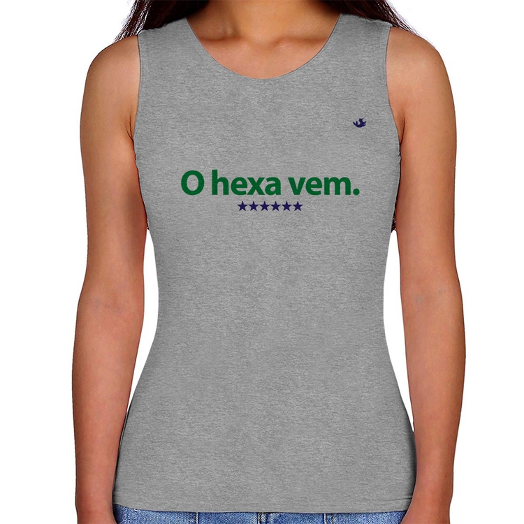 Regata Feminina O hexa vem - Cinza