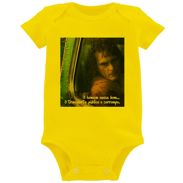 Body Bebê O homem nasce bom, o transporte público o corrompe - Amarelo