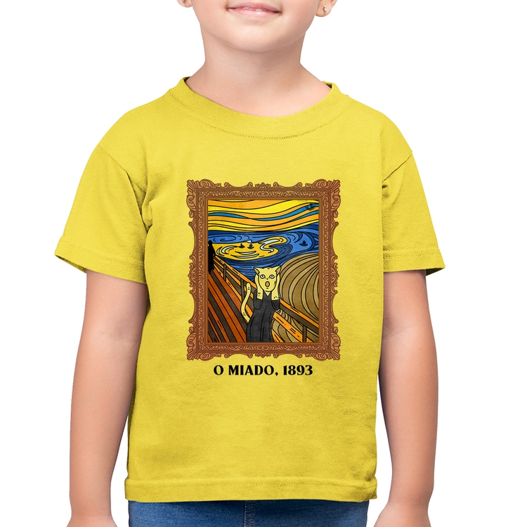 Camiseta Algodão Infantil O miado, 1893 - Amarelo Canário