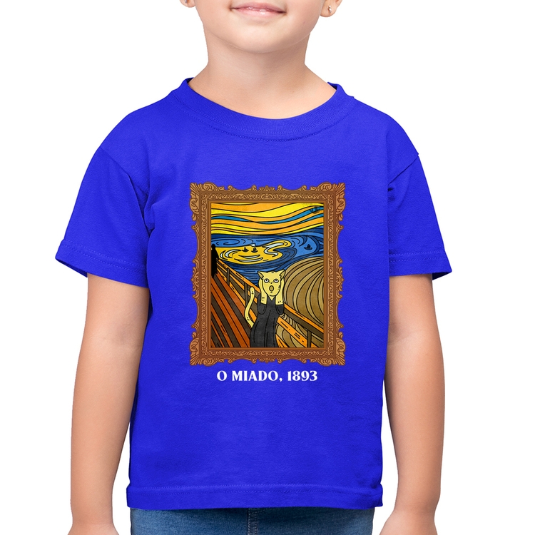 Camiseta Algodão Infantil O miado, 1893 - Azul Royal