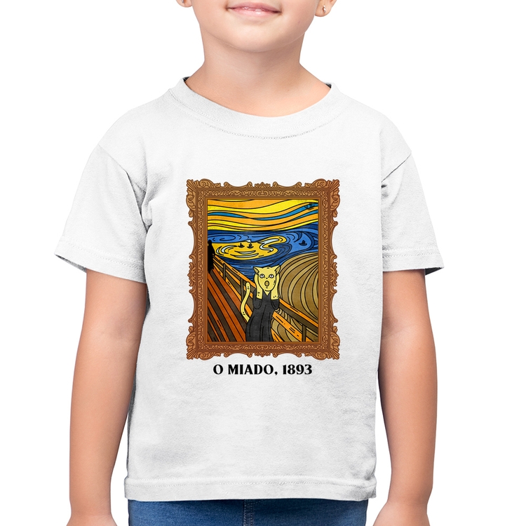 Camiseta Algodão Infantil O miado, 1893 - Branca