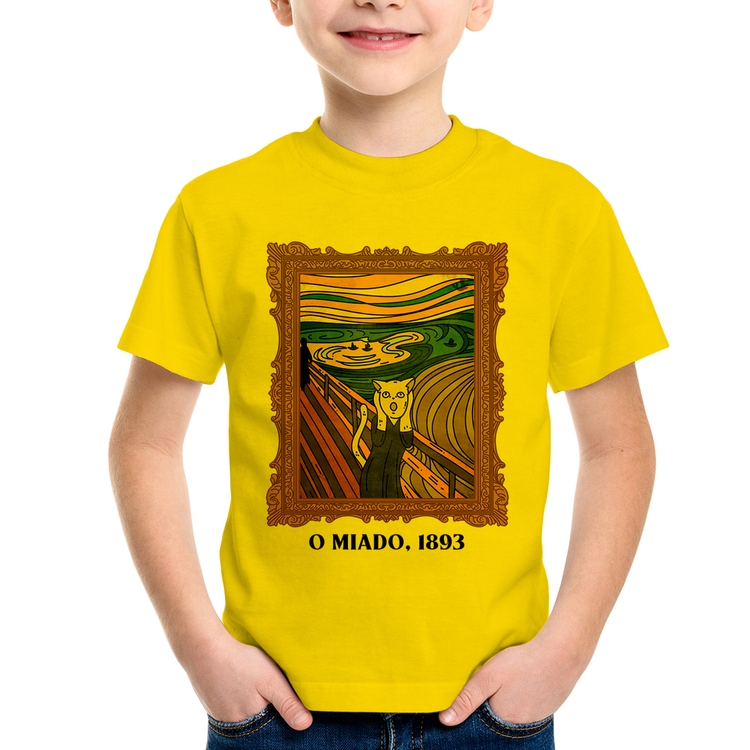Camiseta Infantil O miado, 1893 - Amarela