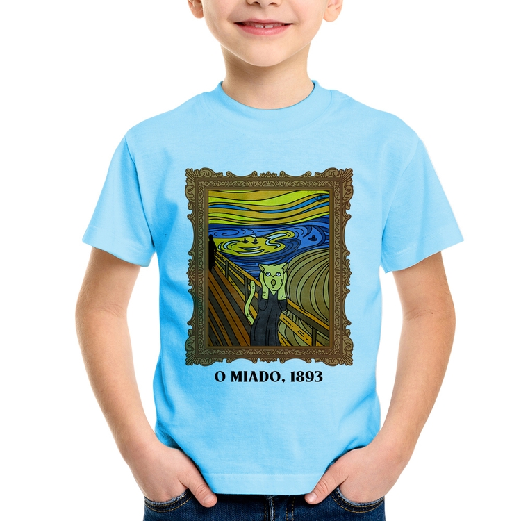 Camiseta Infantil O miado, 1893 - Azul Bebê