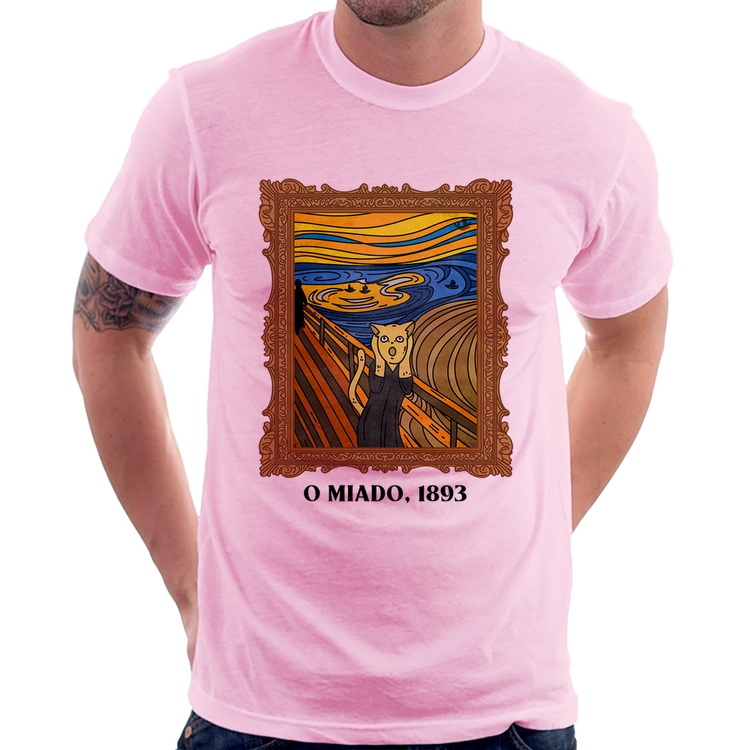 Camiseta O miado, 1893 - Rosa Bebê