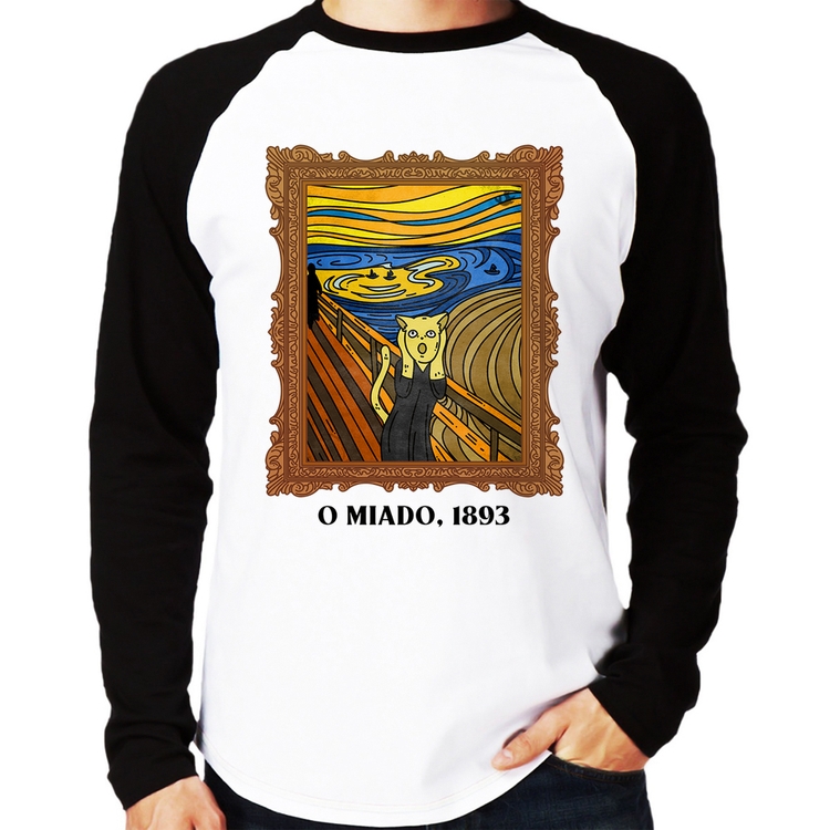 Camiseta Raglan O miado, 1893 Manga Longa