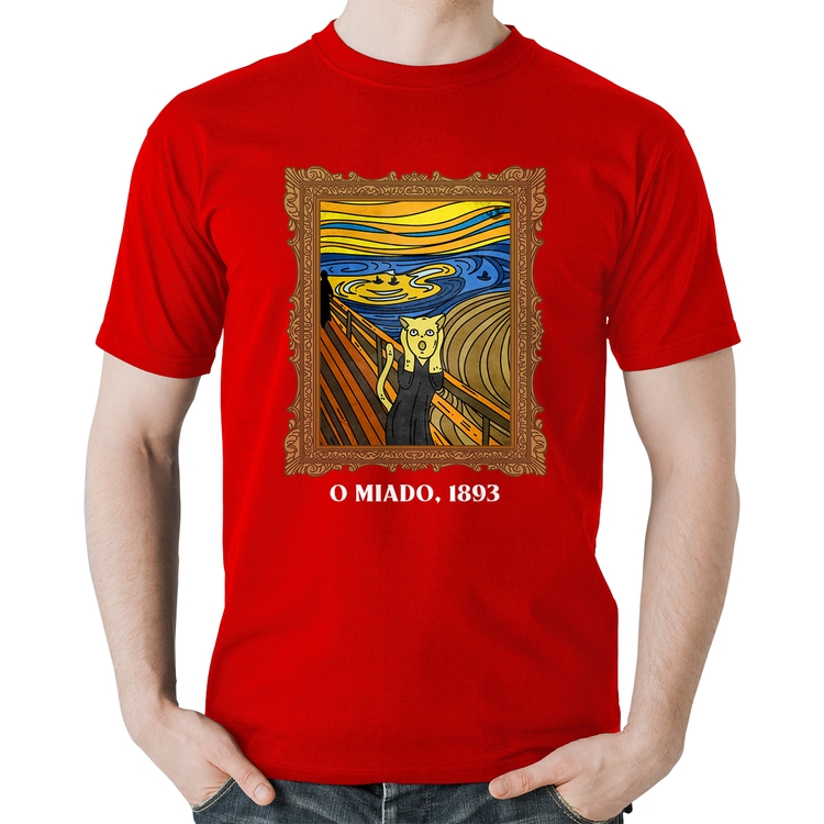 Camiseta Algodão O miado, 1893 - Vermelha