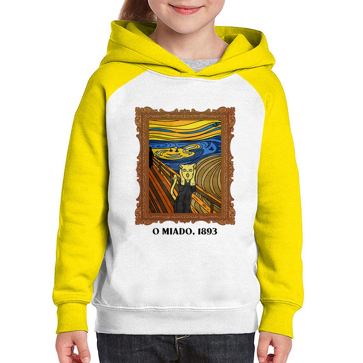 Moletom Infantil O miado, 1893 - Branco/Amarelo