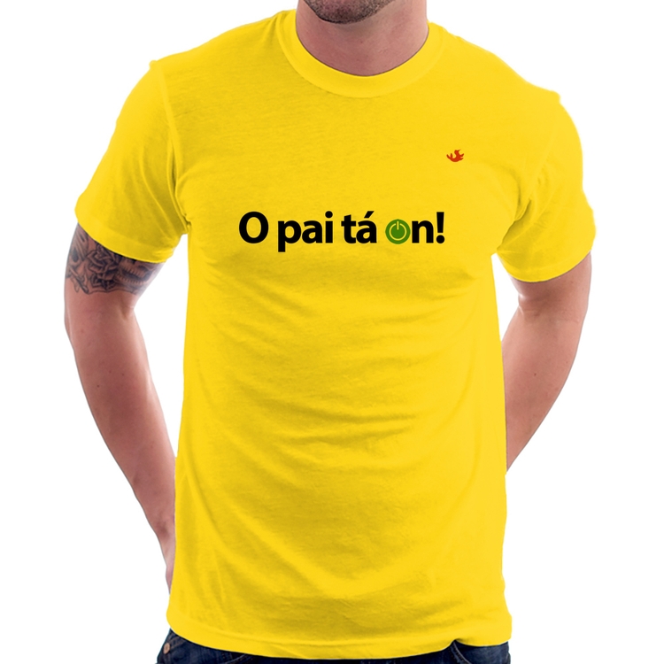 Camiseta O pai tá on! - Amarela