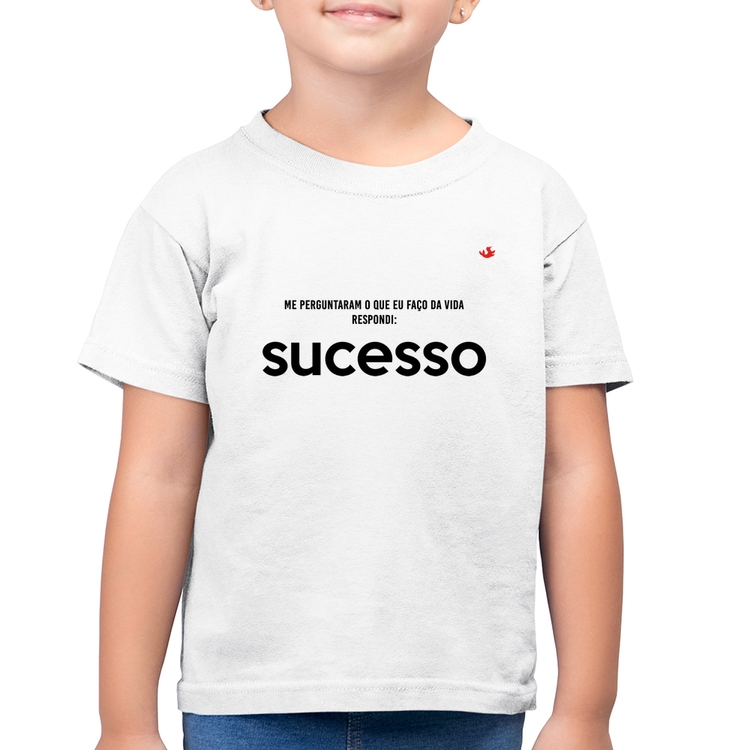 Camiseta Algodão Infantil O que faço da vida? Sucesso - Branca